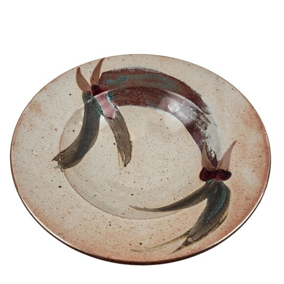 Art Studio Bowl Abstract Design 10 in Stoneware Pottery Decor Rustic Home Decor - Picture 7 of 10